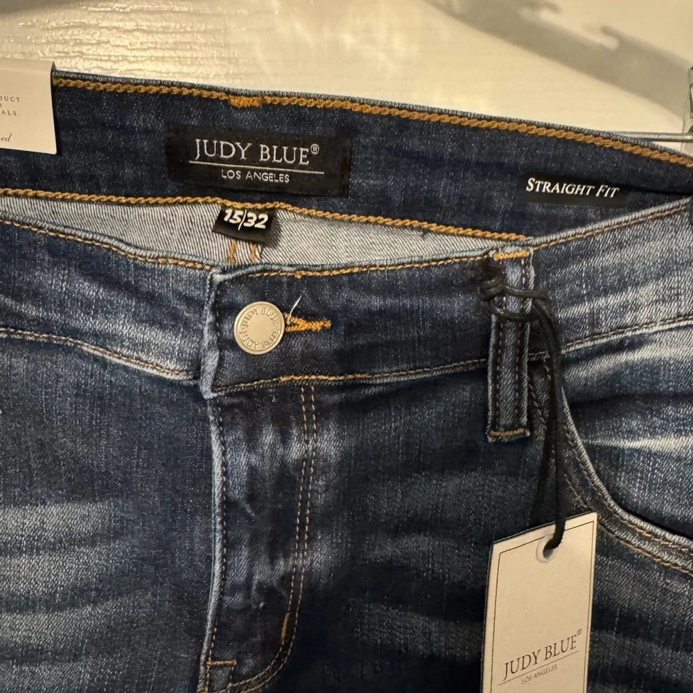 Judy Blue Dark Wash Straight Leg Jeans - Picture 2 of 4